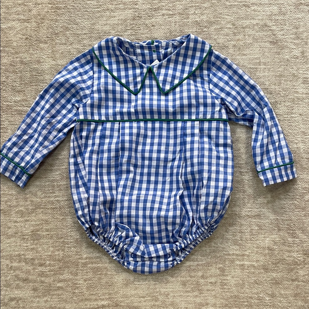 The Beaufort Bonnet Company Blue and Green Gingham Bubble